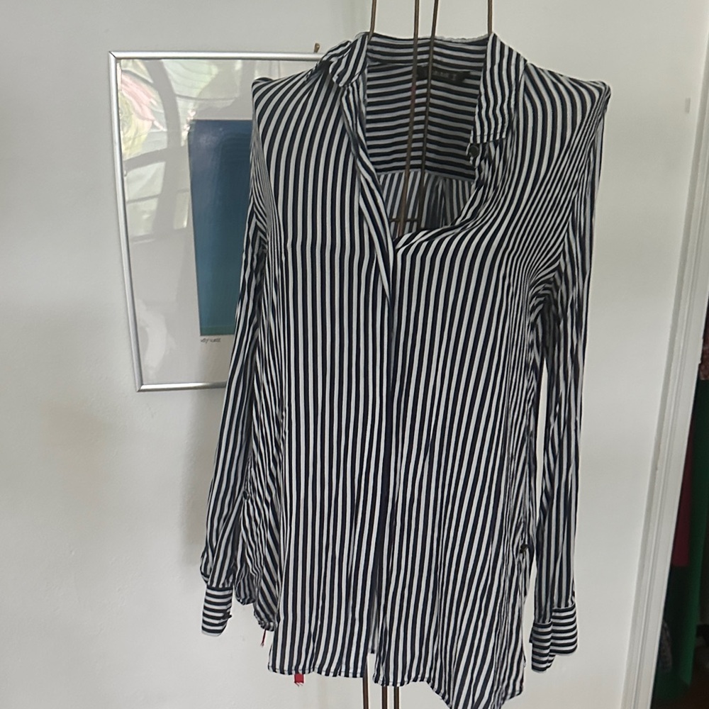 Zara Monochrome Striped Blouse